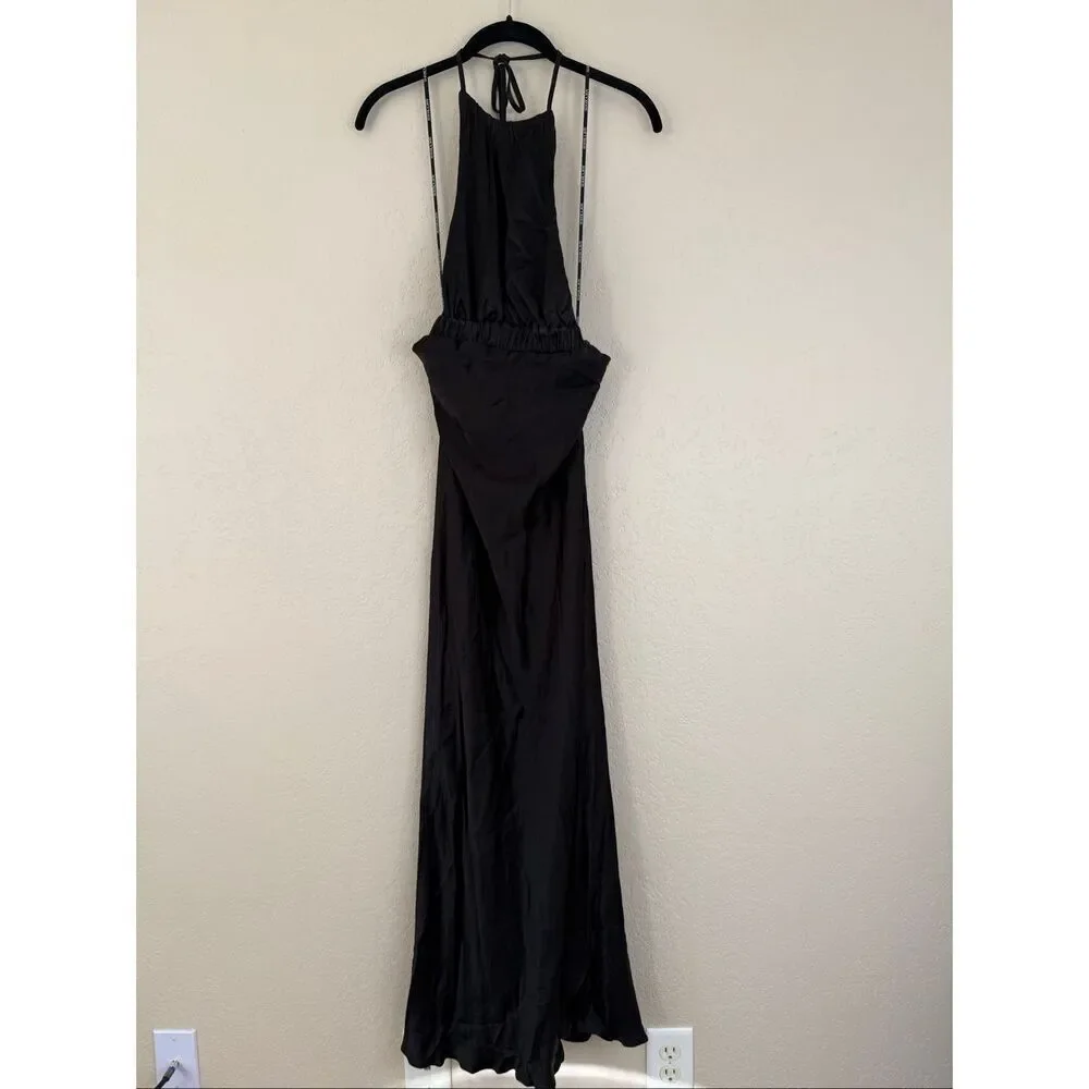 Shona Joy Ruched Open Back Halter Midi Dress - Picture 4 of 9